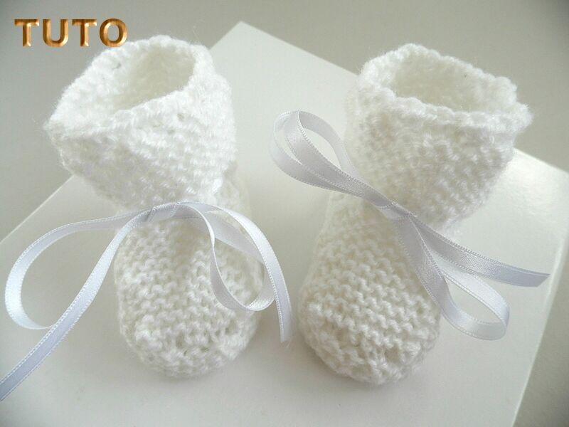 Explications tricot bébé, TUTO, chaussons origin layette bb