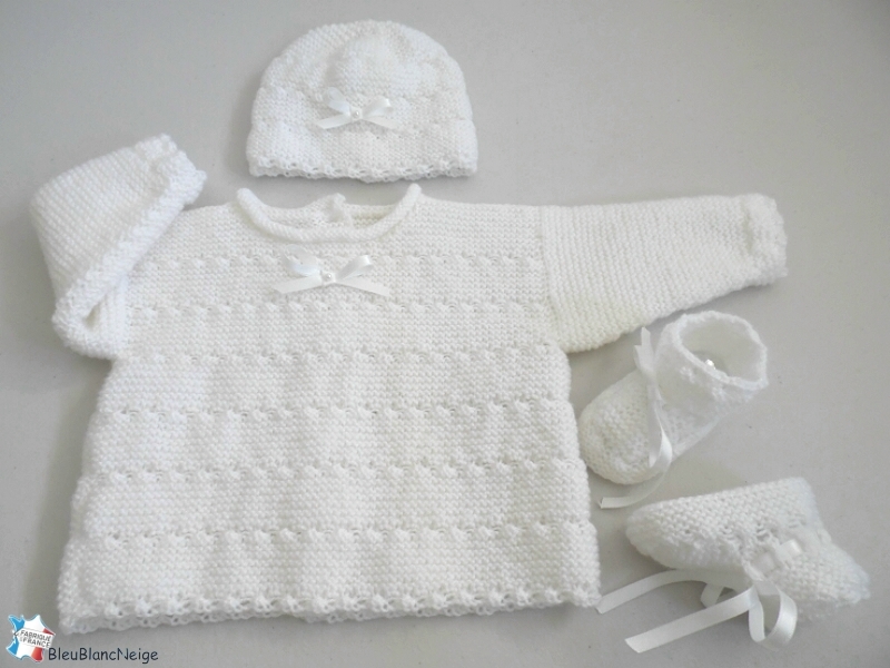 Tricot Bb, Layette Bebe Tricotee Main En Laine, Tricot Bebe