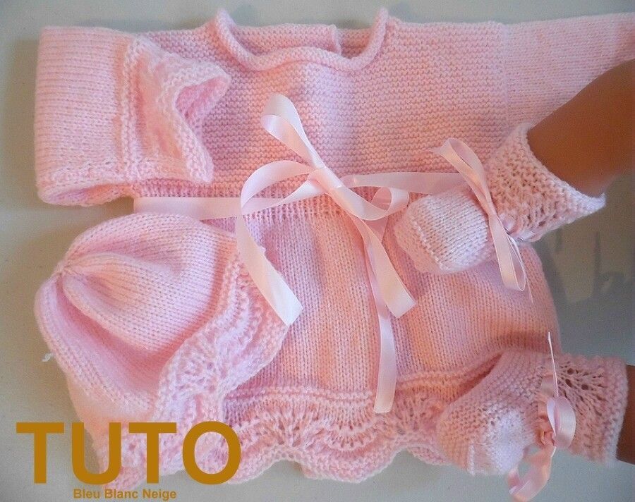 Explication TUTO layette bébé laine tricot fait main