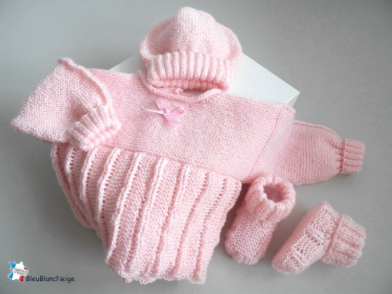 Tricot Bb, Layette Bebe Tricotee Main En Laine