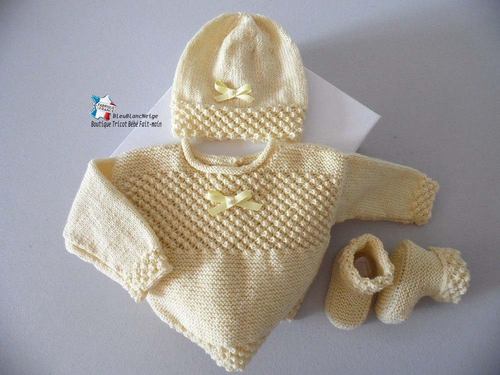 Tricot Bebe Layette Bb Laine Fait Main